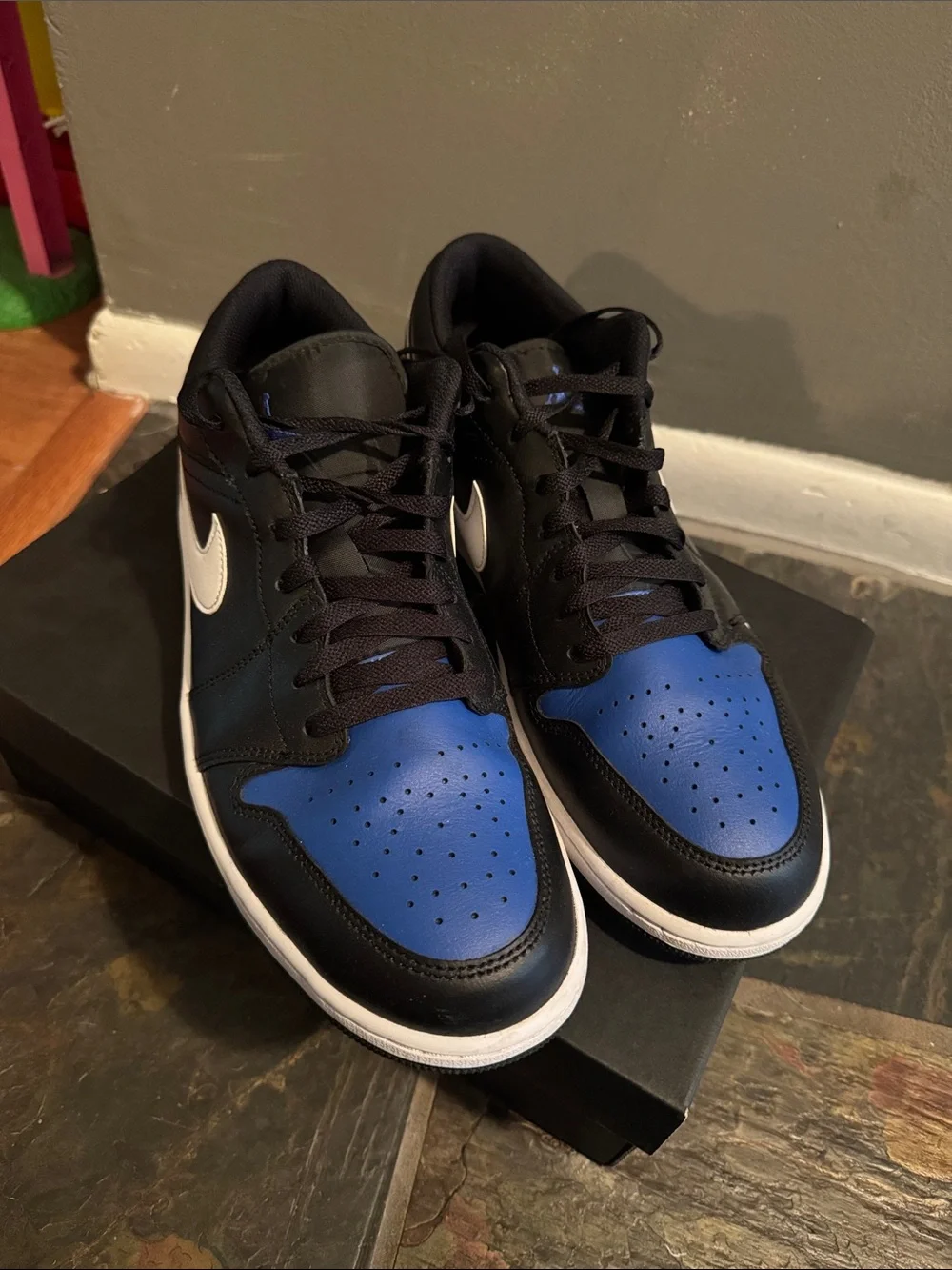 Lightly worn Men’s Nike Air Jordan 1 - Black/Blue/White